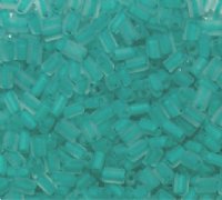 50g 5x4x2mm Matte Teal Lined Crystal Tile Beads